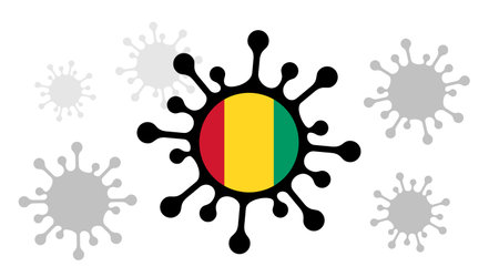 virus icon and guinea flagのイラスト素材