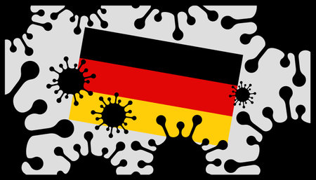 virus pandemic icon and german flagのイラスト素材