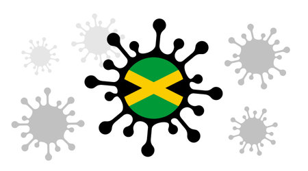 virus icon and jamaican flagのイラスト素材