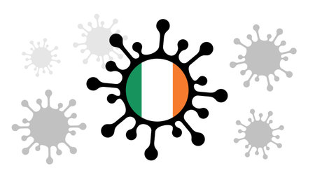 virus icon with irish flagのイラスト素材