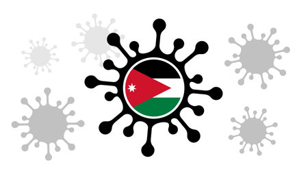 virus icon and jordanian flagのイラスト素材