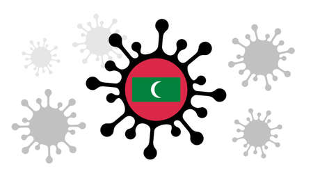 Covid-19 coronavirus icon and maldives flagのイラスト素材