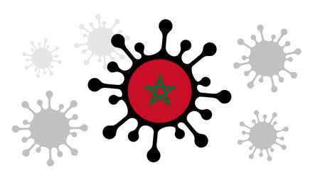 Covid-19 coronavirus icon and morocco flagのイラスト素材