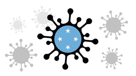 Covid-19 coronavirus icon and micronesian flagのイラスト素材