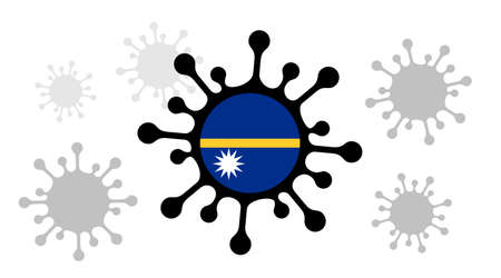 Covid-19 coronavirus icon and nauru flagのイラスト素材