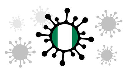 Covid-19 coronavirus icon and nigeria flagのイラスト素材