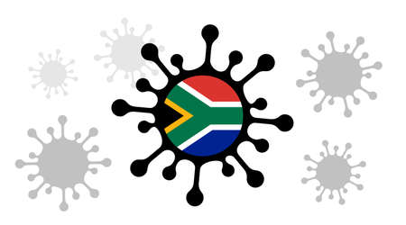Covid-19 coronavirus icon and south african flagのイラスト素材