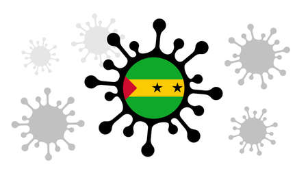 Covid-19 coronavirus icon with sao tome and principe flagのイラスト素材