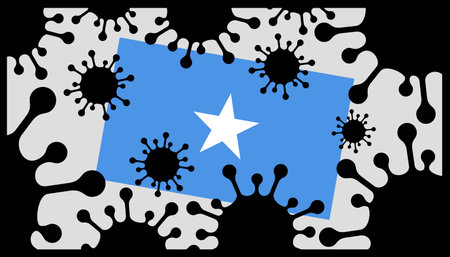 Covid-19 coronavirus pandemic icon and somalian flagのイラスト素材