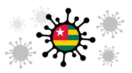 Covid-19 coronavirus icon and togolese flagのイラスト素材