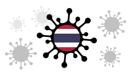 Covid-19 coronavirus icon and thai flagのイラスト素材