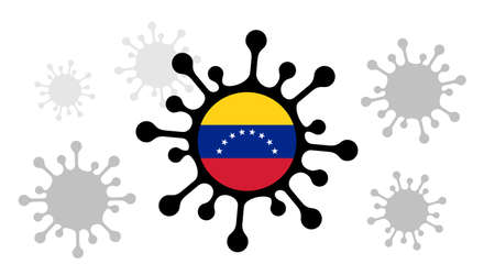 Covid-19 coronavirus icon and venezuela flagのイラスト素材