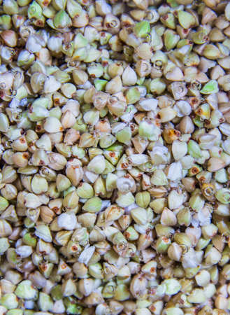 background texture green not steamed buckwheat with air bubblesの写真素材