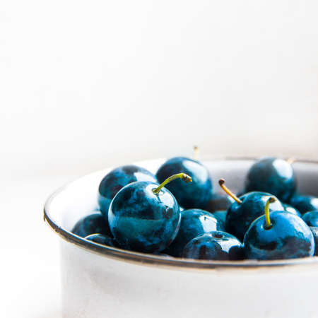 Background texture plum blue color on white in a circle fruit sweet matte beautiful juicy copy spaceの写真素材