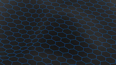 black honeycomb tridimensional background, 3d illustration
