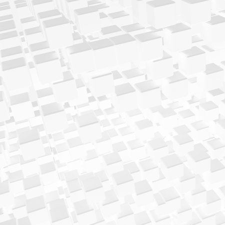 Abstract white cubes background. 3d render illustration, square pattern.