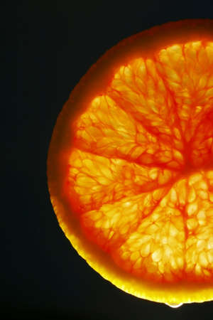 Orange slice with a back light