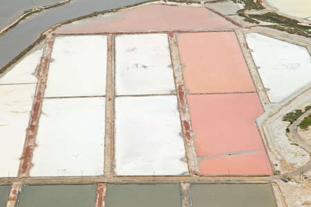 salt pans from above in block form and different colors