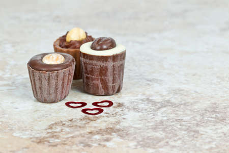 heart symbols depicting the love for home made chocolate