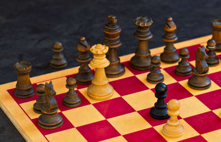 White queen brings a checkmate move against black in a chess game