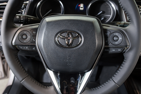 Vinnitsa, Ukraine - March 18, 2018. Toyota Camry concept car - interior insideのeditorial素材