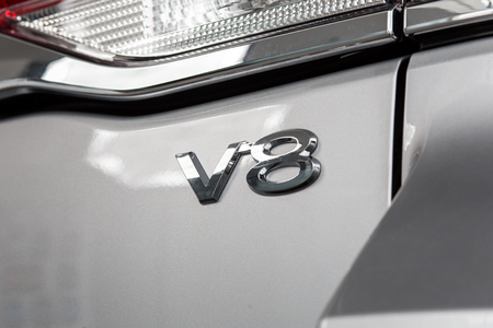 Vinnitsa, Ukraine - March 18, 2018. Toyota Land Cruiser concept car - logoのeditorial素材