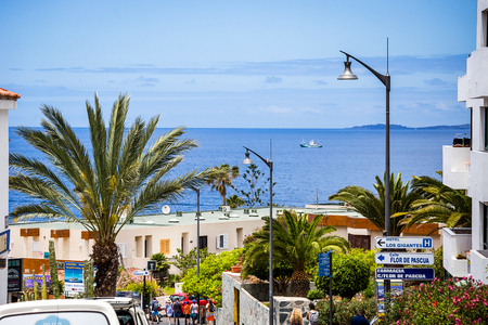 10 of May 2018 - Tenerife, Spain. Cityscape view of Los Gigantes cliffsのeditorial素材