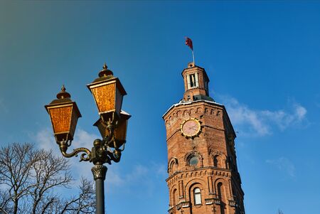 Vinnitsa, Ukraine - November 28, 2018: Water tower at European Square in Vinnitsia