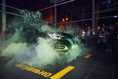 Vinnitsa, Ukraine - March 21, 2018. Renault Kadjar - new model car presentation in showroom
