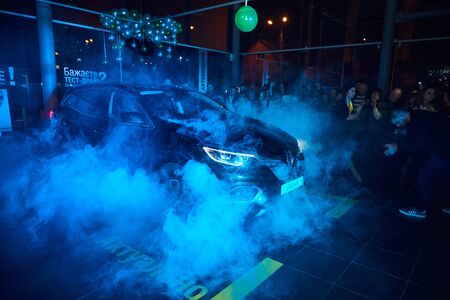 Vinnitsa, Ukraine - March 21, 2018. Renault Kadjar - new model car presentation in showroom