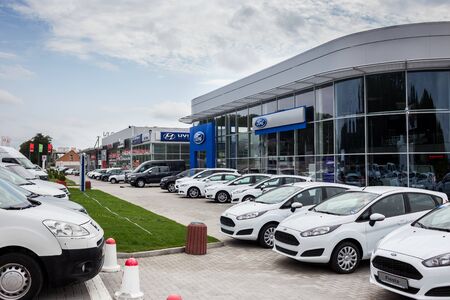 07 of August 2017 - Vinnitsa, Ukraine. Showroom of  FORDのeditorial素材