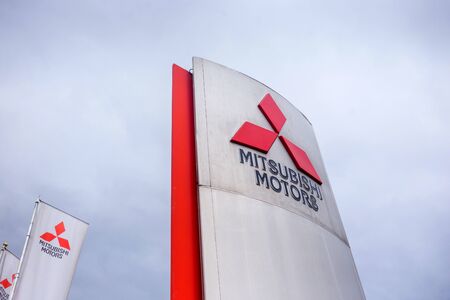 07 of August 2017 - Vinnitsa, Ukraine. Showroom of  Mitsubishiのeditorial素材