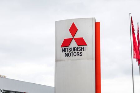 07 of August 2017 - Vinnitsa, Ukraine. Showroom of  Mitsubishiのeditorial素材