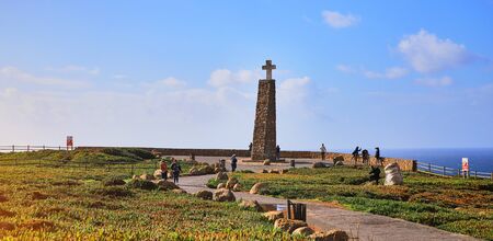 Cabo da Roca, Portugal - December 13 2018: The cross and the monument to the most occidental point of Europeのeditorial素材