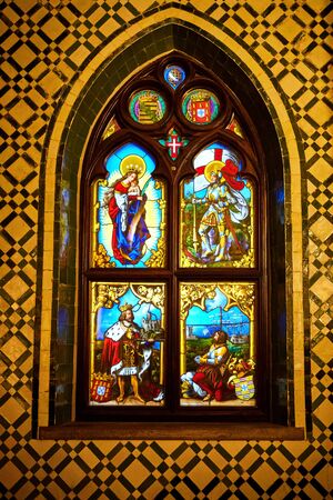 13 of December 2018 -  Lisbon, Portuga: Beautiful church in Pena Palace Sintra. Famous landmark. Most beautiful castles in Europeのeditorial素材