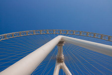 Dubai, UAE - November 06, 2021:  Ain (Eye) DUBAI - One of the largest Ferris Wheels in the World, located on Bluewaters island. Top tourist attractions in the United Arab Emiratesのeditorial素材