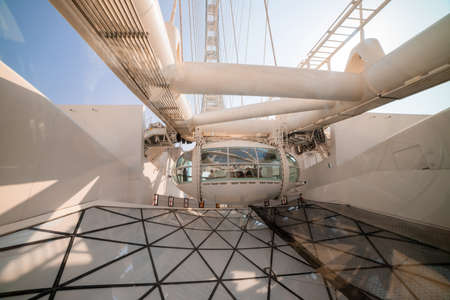 Dubai, UAE - November 06, 2021:  Ain (Eye) DUBAI - One of the largest Ferris Wheels in the World, located on Bluewaters island. Top tourist attractions in the United Arab Emiratesのeditorial素材
