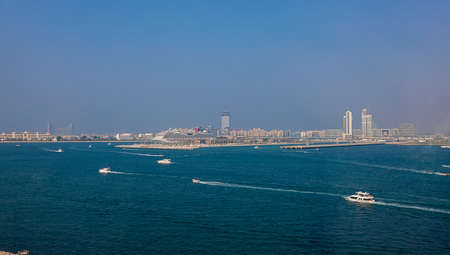 Dubai, UAE - November 06, 2021:  Ain (Eye) DUBAI - One of the largest Ferris Wheels in the World, located on Bluewaters island. Top tourist attractions in the United Arab Emiratesのeditorial素材
