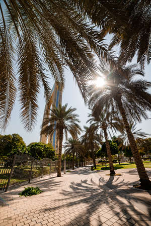 DUBAI; UNITED ARAB EMIRATES - November 08; 2021:  Dubai Frame - Museum is an architectural landmark in Zabeel Park UAE. The biggest picture golden frame on the planet.のeditorial素材