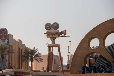 DUBAI; UNITED ARAB EMIRATES - November 05; 2021: entrance to the Motiongate Dubai in DUBAI Parks And...