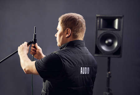 Audio equipment, speaker testing, sound quality, master tester evaluates the performance of the acoustic systemの写真素材