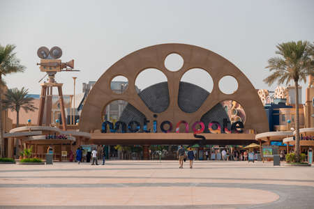 DUBAI; UNITED ARAB EMIRATES - November 05; 2021: entrance to the Motiongate Dubai in DUBAI Parks And Resortsのeditorial素材