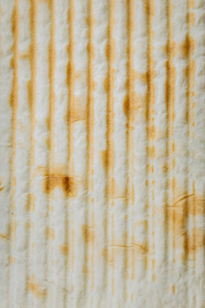 Close up of texture of tasty grilled lavash or Pita bread tortilla