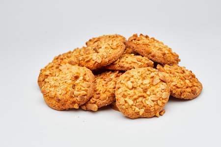 Crunchy almond cookies, freshly baked and ready to satisfy your sweet cravingsの写真素材