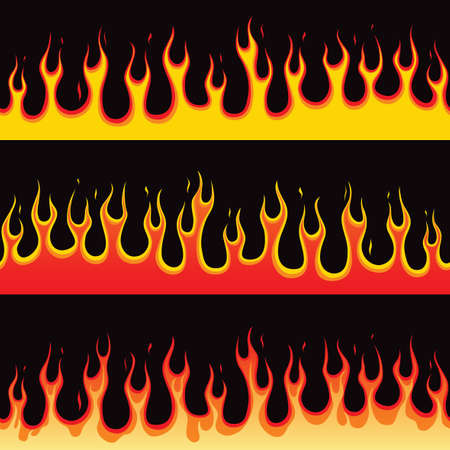Seamless Horizontal Fire Flame Illustrationのイラスト素材
