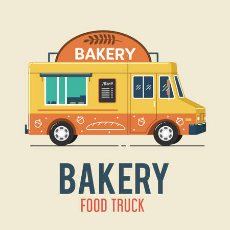 Bakery Food Truckのイラスト素材