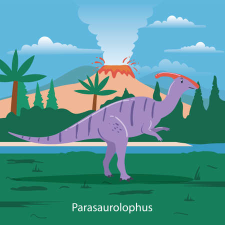 Parasaurolophus. Prehistoric animalのイラスト素材