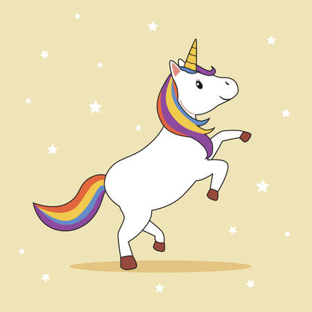 Unicorn with Rainbow Mane and Horn
のイラスト素材