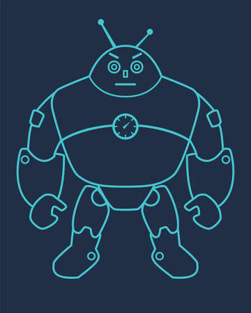 Outline Robot illustrationのイラスト素材