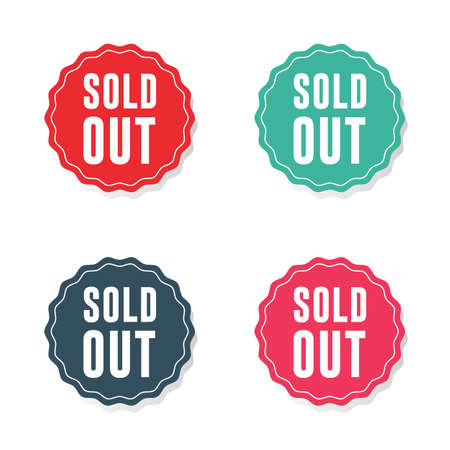 Sold Out Sticker Labelsのイラスト素材